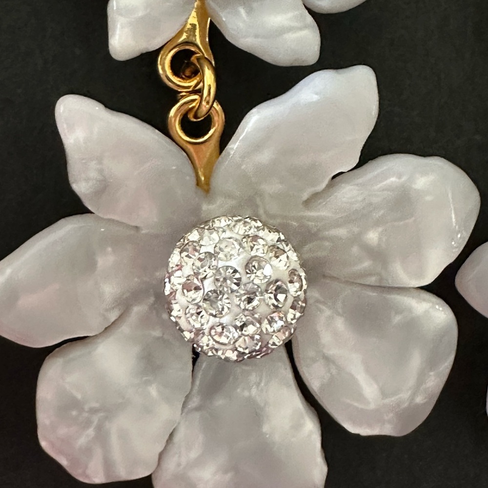 LELE sadoughi double flowers crystal earrings - Picture 5 of 8
